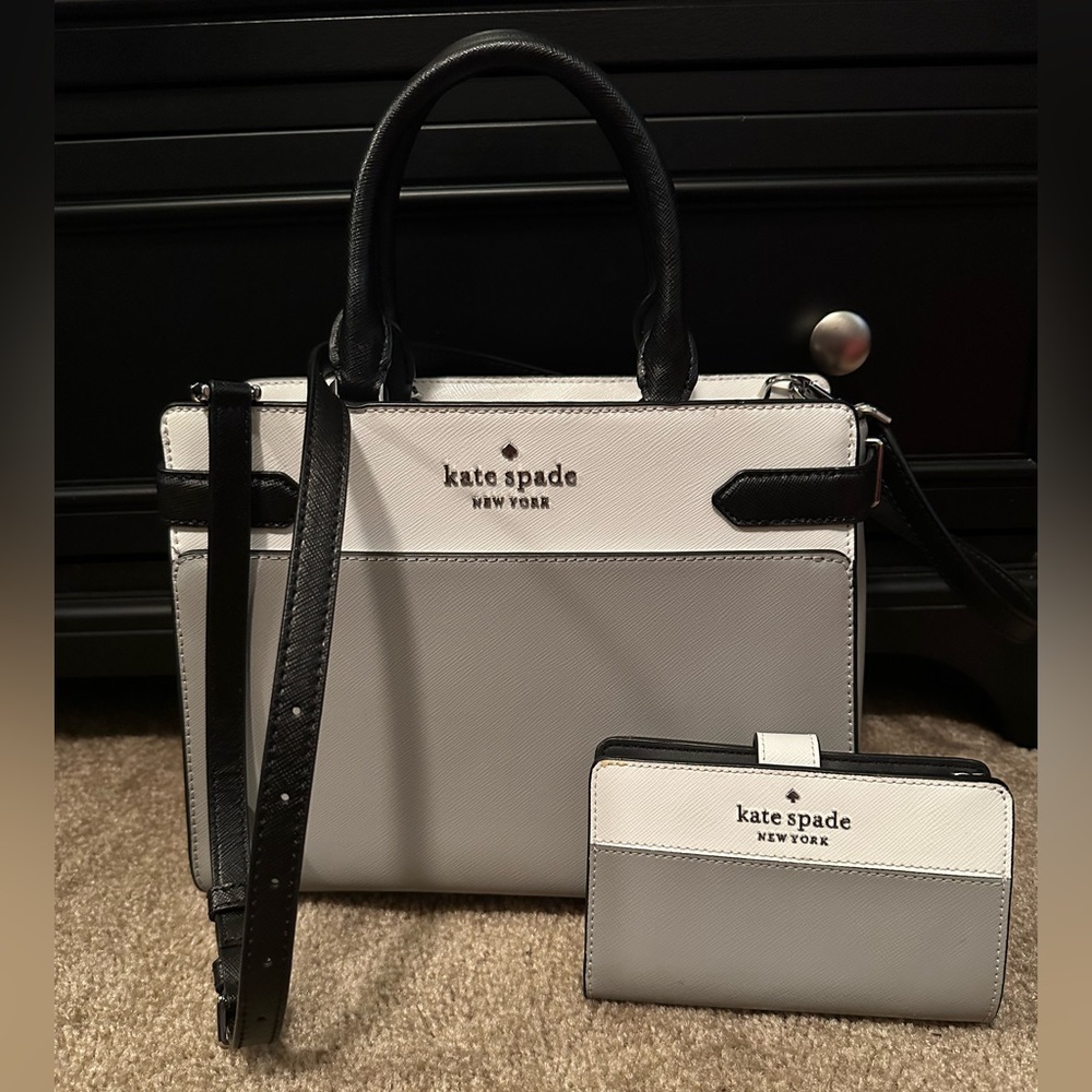 Kate Spade Colorblock Saffiano Medium Satchel And Bifold Wallet